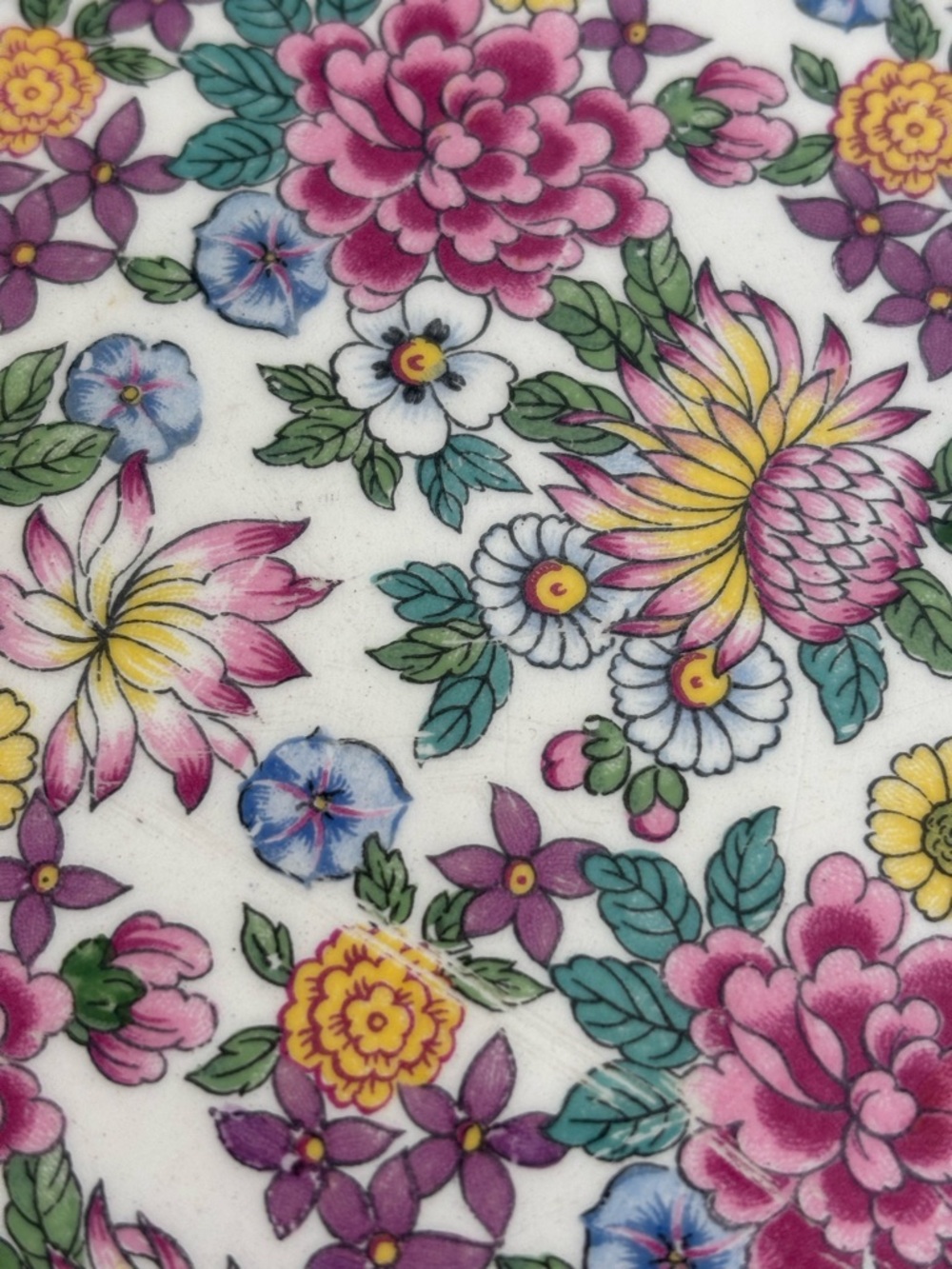 Floral Pattern Decorative Dinner Plate - Pink Multicolor - Picture 2 of 8